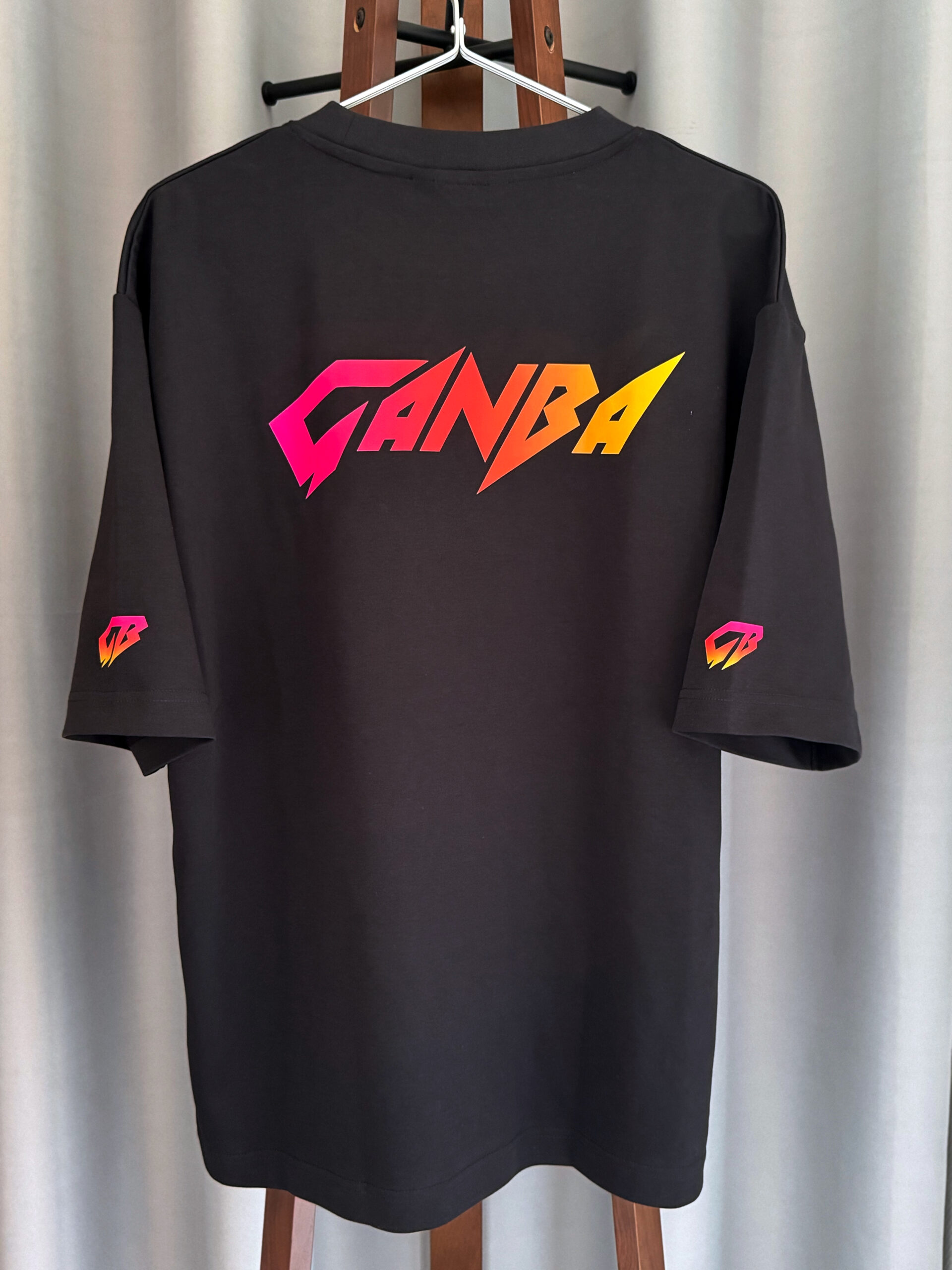 エアリズムコットンオーバーサイズTシャツ/5分袖　ブラック